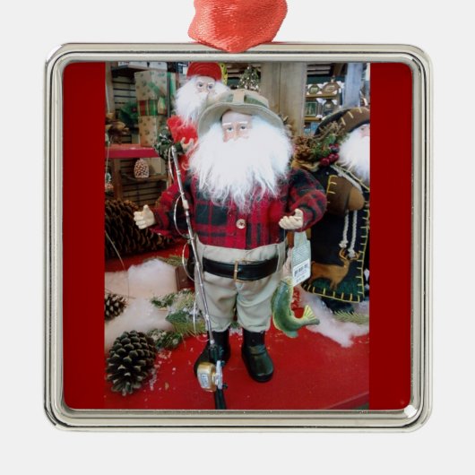 「漁師サンタ」のクリスマス装飾品 メタルオーナメント (正面)