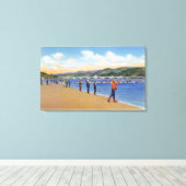 漁師サーモン魚釣り キャンバスプリント (インサイチュ (ウッドフロア))