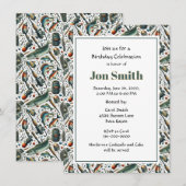 漁師パーティーの誕生日会 招待状 (正面/裏面)