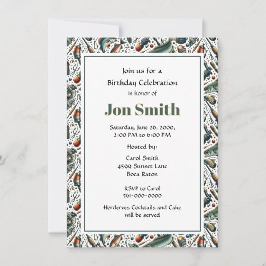 漁師パーティーの誕生日会 招待状 (正面)