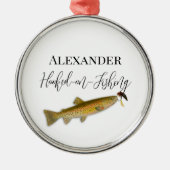 漁師フライ釣り帽子 メタルオーナメント (正面)