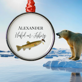 漁師フライ釣り帽子 メタルオーナメント