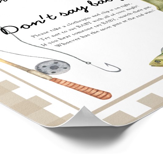 漁師ベビーシャワー – 言わないベビー ポスター (角)