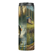 漁師ベース霧の湖を跳躍 タンブラー (裏面)