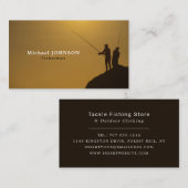 漁師ポートレート、漁師、魚釣りタックルショップ 名刺 (正面/裏面)