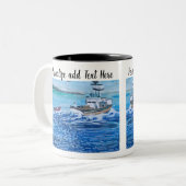 漁師モダンの芸術をパーソナライズ ツートーンマグカップ (正面左)