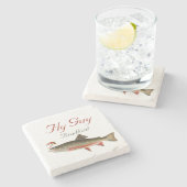 漁師モノグラムのフライ釣りルアー ストーンコースター (横)