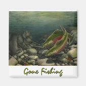 漁師冷蔵庫用マグネットカスタム魚釣り行ったギフト マグネット (正面)