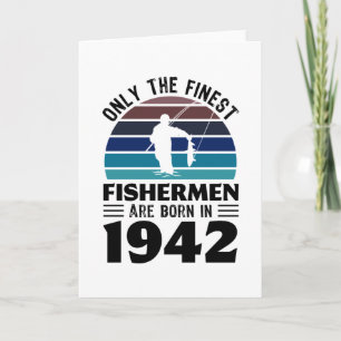 漁師生まれ1942年80誕生日魚釣りギフト カード