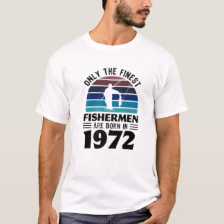 漁師生まれ1972年の魚釣りギフト50誕生日 Tシャツ