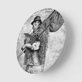 漁師運網ポートレート ラウンド壁時計 (傾斜)