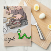 漁師魚釣りキッチンハンドタオル キッチンタオル (四つ折り)