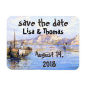 漁師魚釣りボート救イタリデート磁石 マグネット (横)