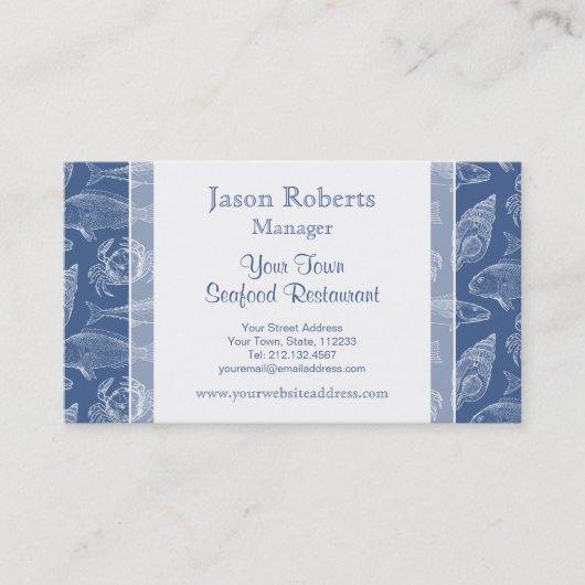 漁師魚釣り船または海産物レストラン 名刺 (正面)