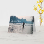 漁師魚釣り記念日カード カード (黄色い花)