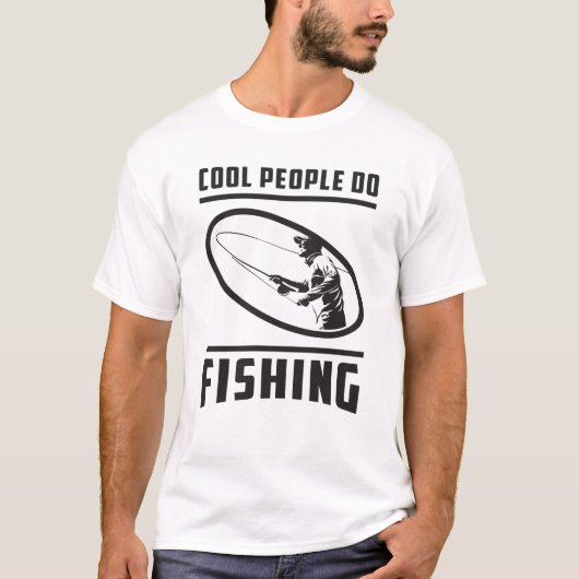 漁師魚釣り魚魚釣りロッドおもしろいギフトアイディア Tシャツ (正面)