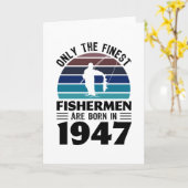 漁師1947 80生まれ番目の誕生日魚釣りギフト カード (黄色い花)