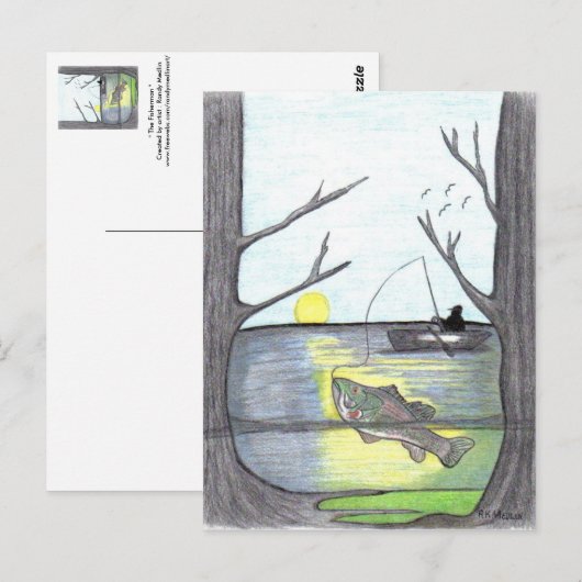 「漁師」のはがき ポストカード (正面/裏面)