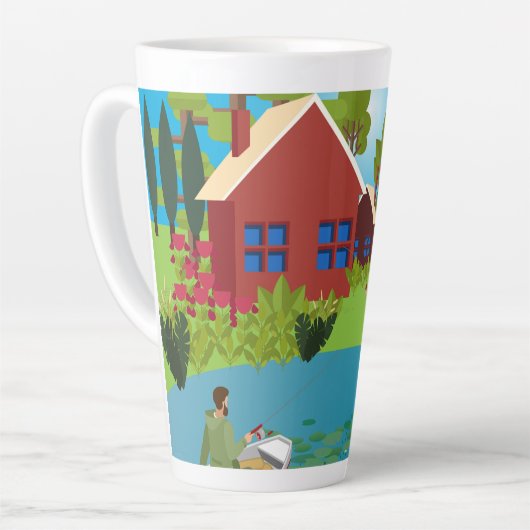 漁師 カフェラテマグ (左アングル)