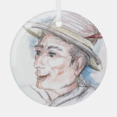 漁師 ガラスオーナメント (正面)