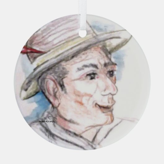 漁師 ガラスオーナメント (裏面)