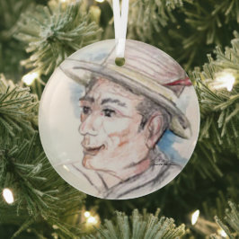 漁師 ガラスオーナメント