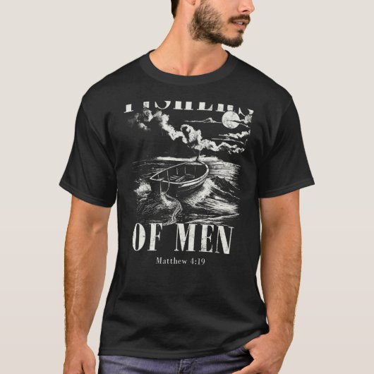 漁師 キリスト教 聖書 釣り Tシャツ (正面)