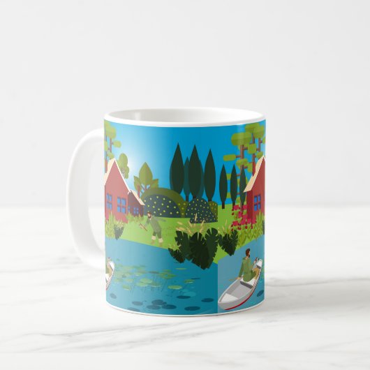 漁師 コーヒーマグカップ (正面左)