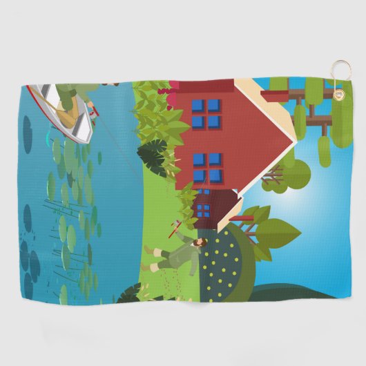 漁師 ゴルフタオル (横)