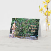 漁師 – "ハッピーバースデー、パパ" （写真提供） カード (黄色い花)
