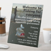 漁師。ハッピー魚釣り 台座サイン (インサイチュ)