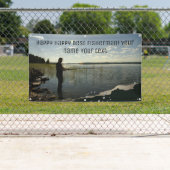 漁師。ハッピー魚釣り 横断幕 (インサイチュ)