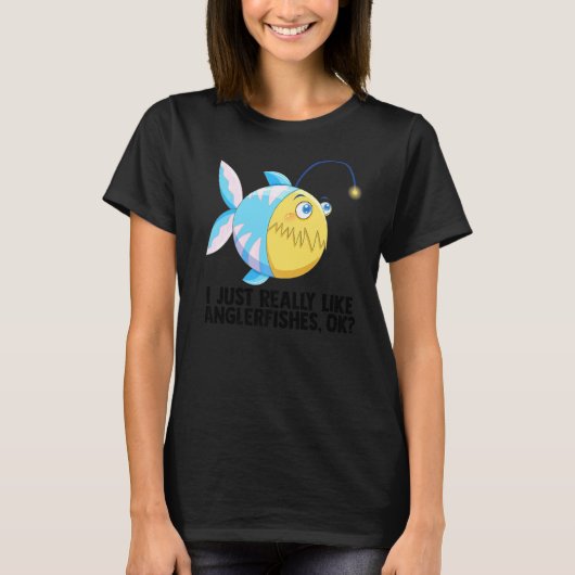 漁師 釣り 私はアンコウがとても好き Tシャツ (正面)