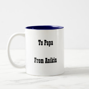 漁師、魚釣り、PapaFrom Anikinへのfishing1、 ツートーンマグカップ