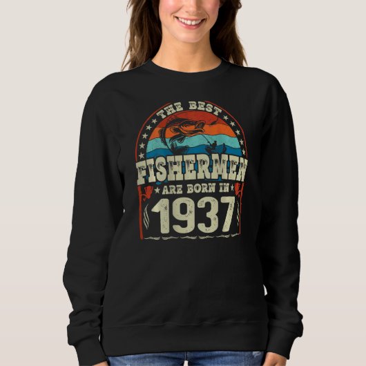 漁最高の民は1937年の魚釣り誕生により スウェットシャツ (正面)