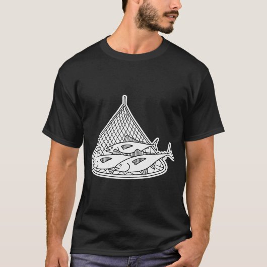 漁網上のマグロの群れ Tシャツ (正面)