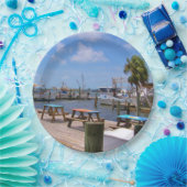 漁船および桟橋 ペーパープレート (パーティー)