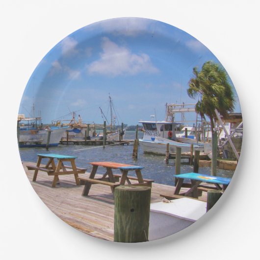 漁船および桟橋 ペーパープレート (正面)
