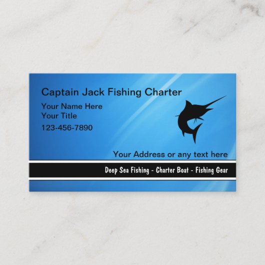 漁船のマカジキの記号の名刺 名刺 (正面)