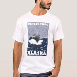 漁船場面-ピーターズバーグ、アラスカ Tシャツ