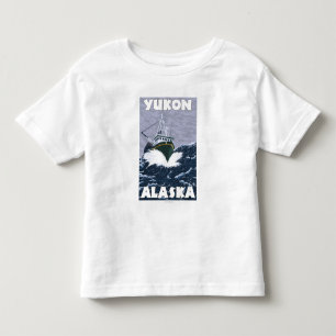 漁船場面-ユーコン準州、アラスカ トドラーTシャツ