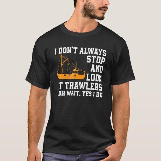 漁船 引用 漁師 ボート Tシャツ (正面)