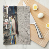 漁船Cadgwithコーンウォールイギリス キッチンタオル (四つ折り)