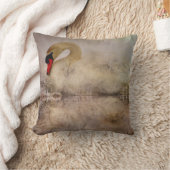 漂泊して白鳥 クッション (ブランケット)