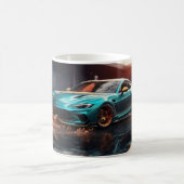 漂流クラシックブルースポーツカー コーヒーマグカップ (中央)