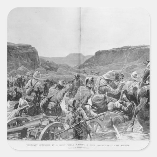 漂流中に驚いた男 スクエアシール (正面)