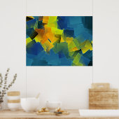 漂流飛行機-カラフル抽象芸術アートプリント ポスター (キッチン)