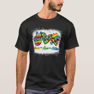 漂白された平和の愛の自閉症ポップ・アートの意識It自閉症 Tシャツ