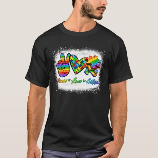 漂白された平和の愛の自閉症ポップ・アートの意識It自閉症 Tシャツ (正面)