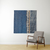 漂白された殿にオレンジの糸をつけた直縫い タペストリー (インサイチュ(横))